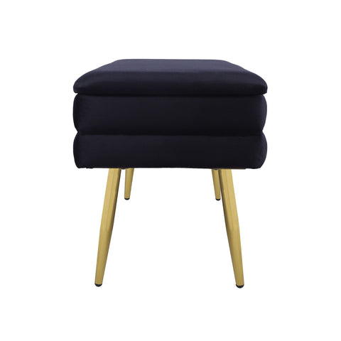 Ziva Black Velvet Storage Bench Model: TOV-OC69276