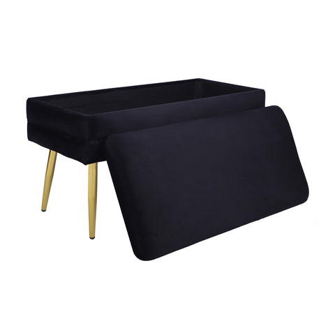 Ziva Black Velvet Storage Bench Model: TOV-OC69276