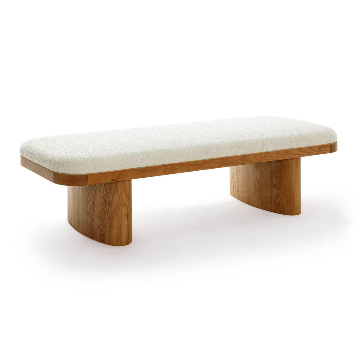 Ollie White Performance Boucle Large Bench Model: TOV-OC69278