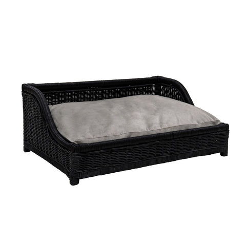 Poppy Black Rattan Small Pet Bed Model: TOV-P54300