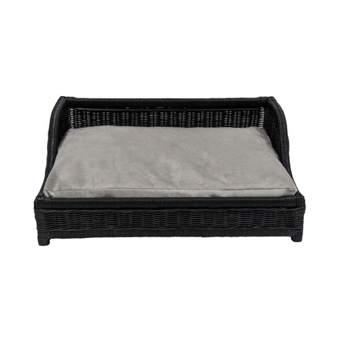 Poppy Black Rattan Small Pet Bed Model: TOV-P54300