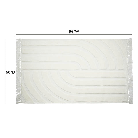 Loop White 5' x 8' Area Rug Model: TOV-R18545