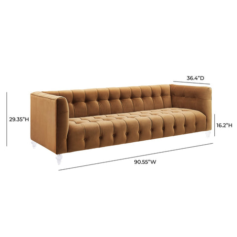 Bea Cognac Velvet Sofa Model: TOV-S109