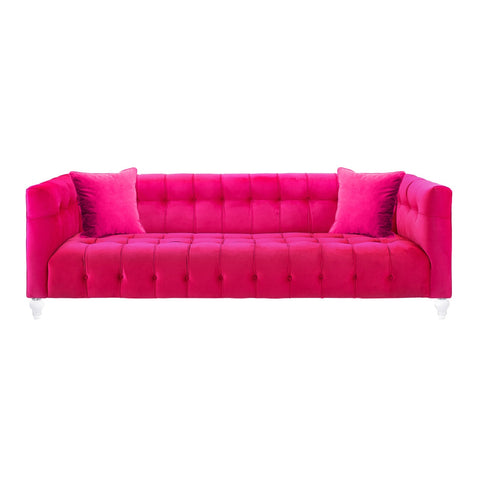 Bea Hot Pink Velvet Sofa Model: TOV-S110