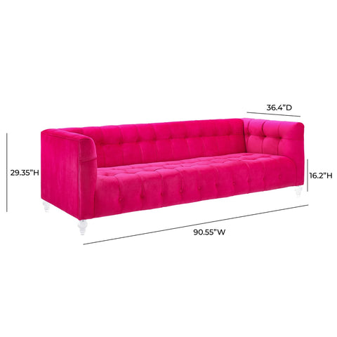 Bea Hot Pink Velvet Sofa Model: TOV-S110