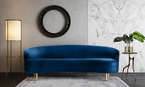 Baila Navy Velvet Sofa Model: TOV-S135