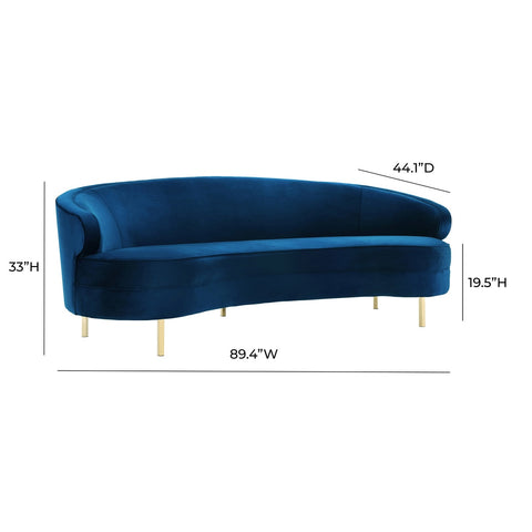 Baila Navy Velvet Sofa Model: TOV-S135