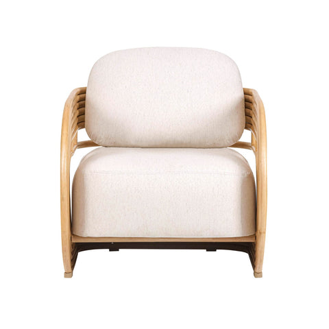 Lauretta Cream Fabric and Natural Rattan Accent Chair Model: TOV-S21028