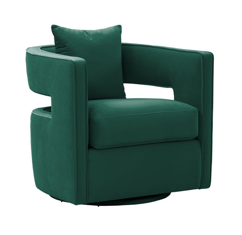 Kennedy Forest Green Velvet Swivel Chair Model: TOV-S44126