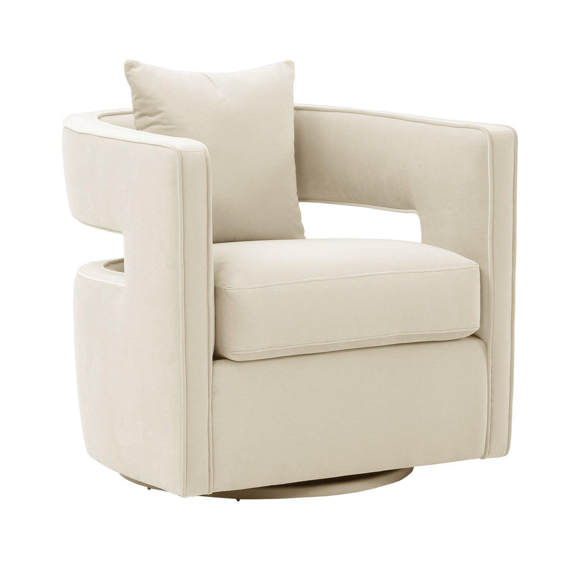 Kennedy Cream Velvet Swivel Chair Model: TOV-S44127