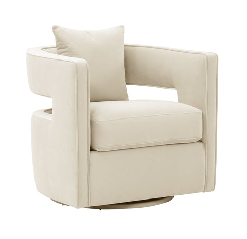 Kennedy Cream Velvet Swivel Chair Model: TOV-S44127