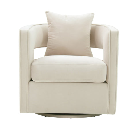 Kennedy Cream Velvet Swivel Chair Model: TOV-S44127