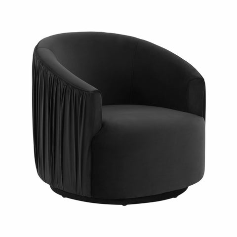 London Black Pleated Swivel Chair Model: TOV-S44151