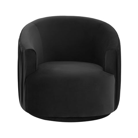 London Black Pleated Swivel Chair Model: TOV-S44151