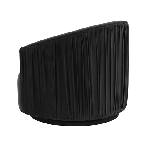 London Black Pleated Swivel Chair Model: TOV-S44151