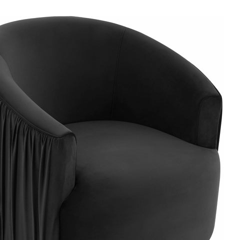 London Black Pleated Swivel Chair Model: TOV-S44151