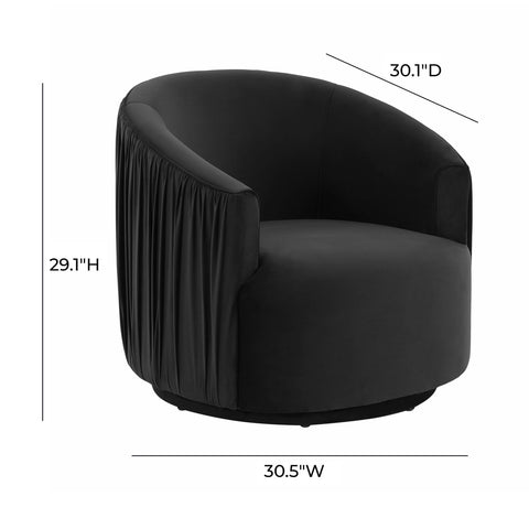 London Black Pleated Swivel Chair Model: TOV-S44151