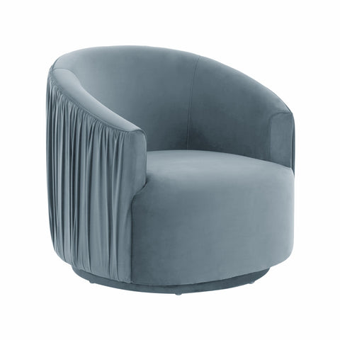 London Blue Pleated Swivel Chair Model: TOV-S44152