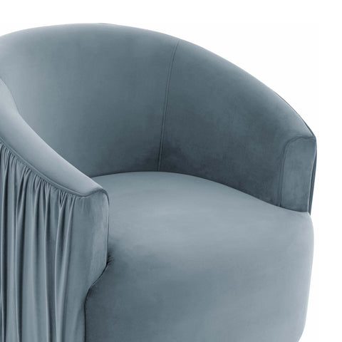 London Blue Pleated Swivel Chair Model: TOV-S44152