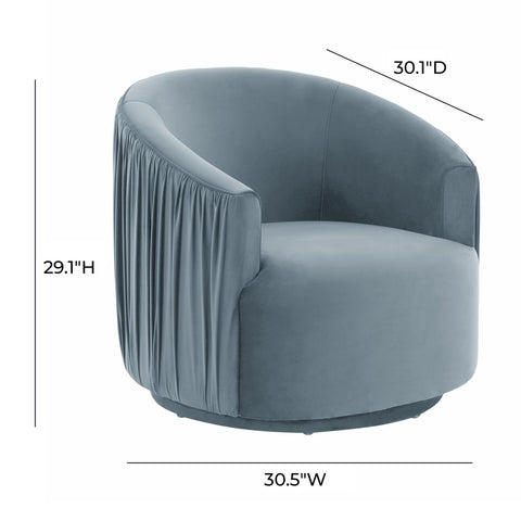 London Blue Pleated Swivel Chair Model: TOV-S44152