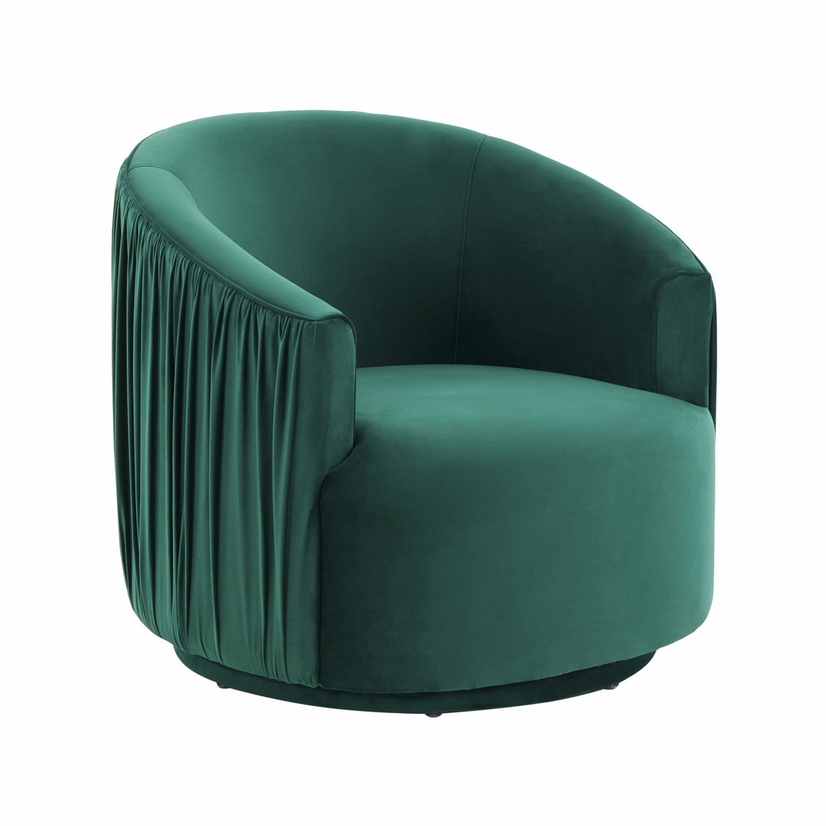London Forest Green Pleated Swivel Chair Model: TOV-S44153