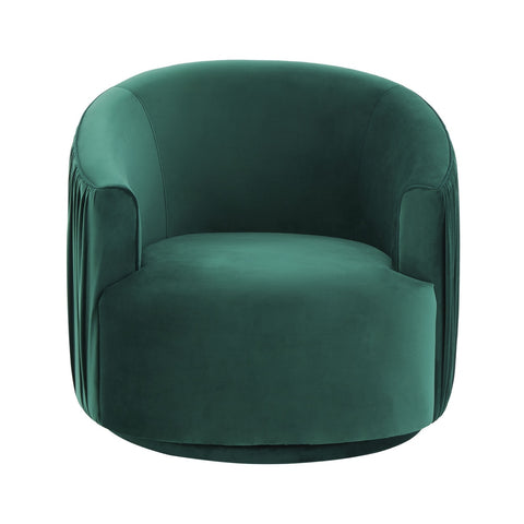 London Forest Green Pleated Swivel Chair Model: TOV-S44153