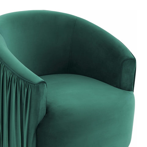 London Forest Green Pleated Swivel Chair Model: TOV-S44153
