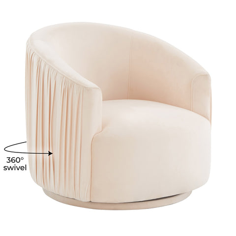 London Pesce Pleated Swivel Chair Model: TOV-S44154