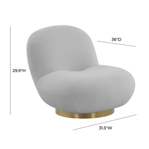 Emily Grey Velvet Swivel Chair Model: TOV-S44174