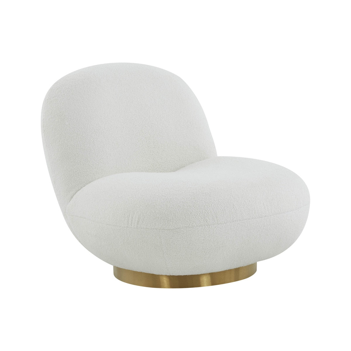 Emily White Boucle Swivel Chair Model: TOV-S44175