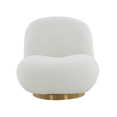 Emily White Boucle Swivel Chair Model: TOV-S44175