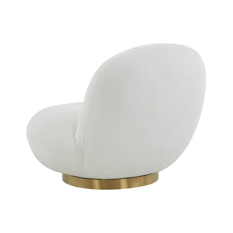 Emily White Boucle Swivel Chair Model: TOV-S44175