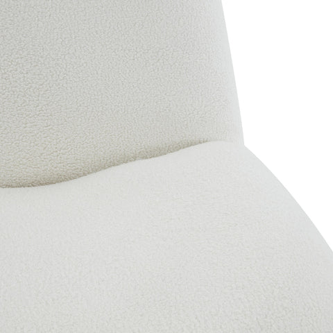 Emily White Boucle Swivel Chair Model: TOV-S44175