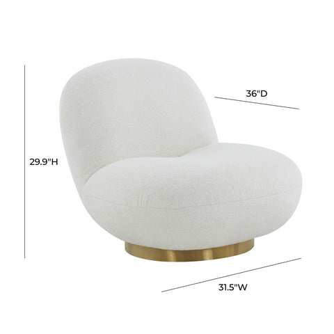 Emily White Boucle Swivel Chair Model: TOV-S44175