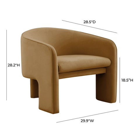 Marla Cognac Velvet Accent Chair Model: TOV-S44183