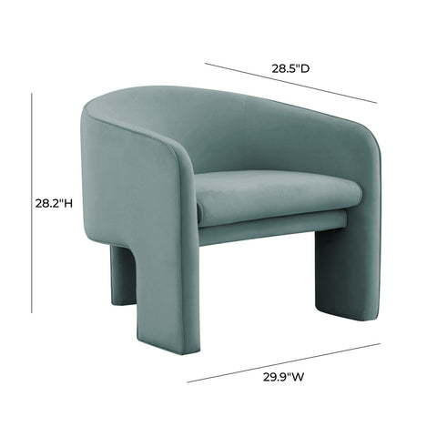 Marla Sea Blue Velvet Accent Chair Model: TOV-S44184