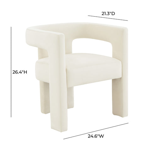 Sloane Cream Velvet Chair Model: TOV-S44198