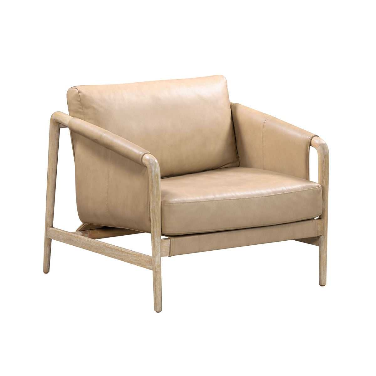 Chakka Tan Genuine Leather Accent Chair Model: TOV-S54256