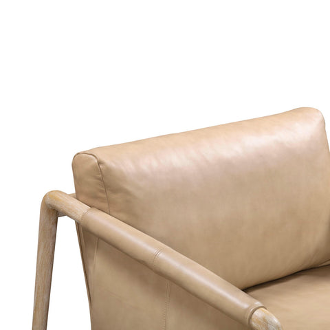 Chakka Tan Genuine Leather Accent Chair Model: TOV-S54256