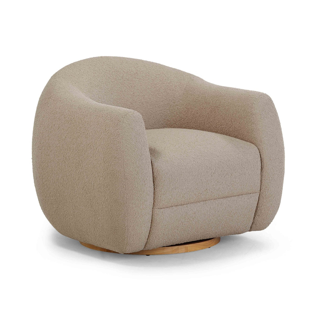 Judy Light Brown Boucle Swivel Chair Model: TOV-S54361