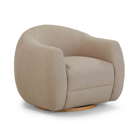 Judy Light Brown Boucle Swivel Chair Model: TOV-S54361
