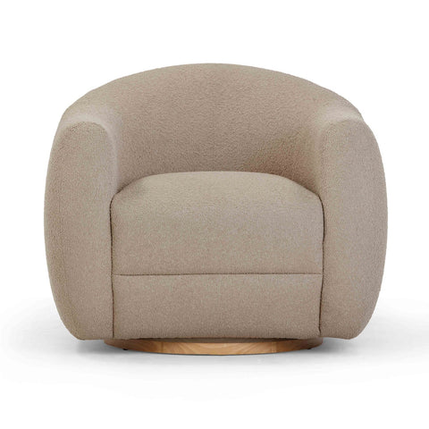 Judy Light Brown Boucle Swivel Chair Model: TOV-S54361