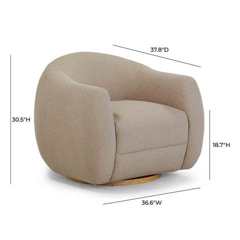 Judy Light Brown Boucle Swivel Chair Model: TOV-S54361