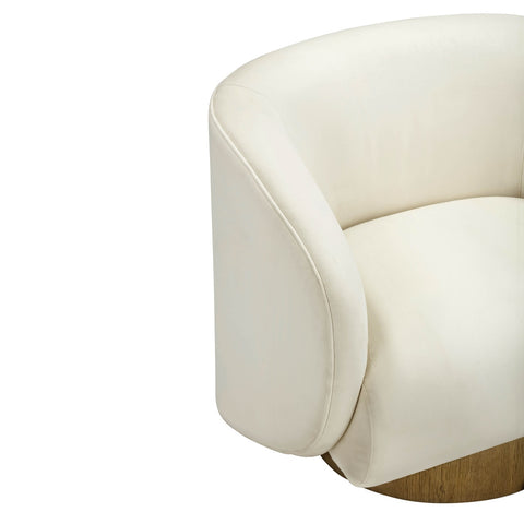 Presley Cream Velvet Swivel Accent Chair Model: TOV-S54385
