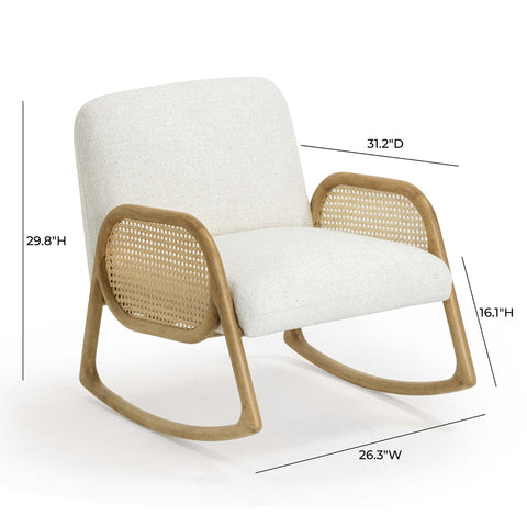 Bonney Cream Performance Fabric Rocking Chair Model: TOV-S54391