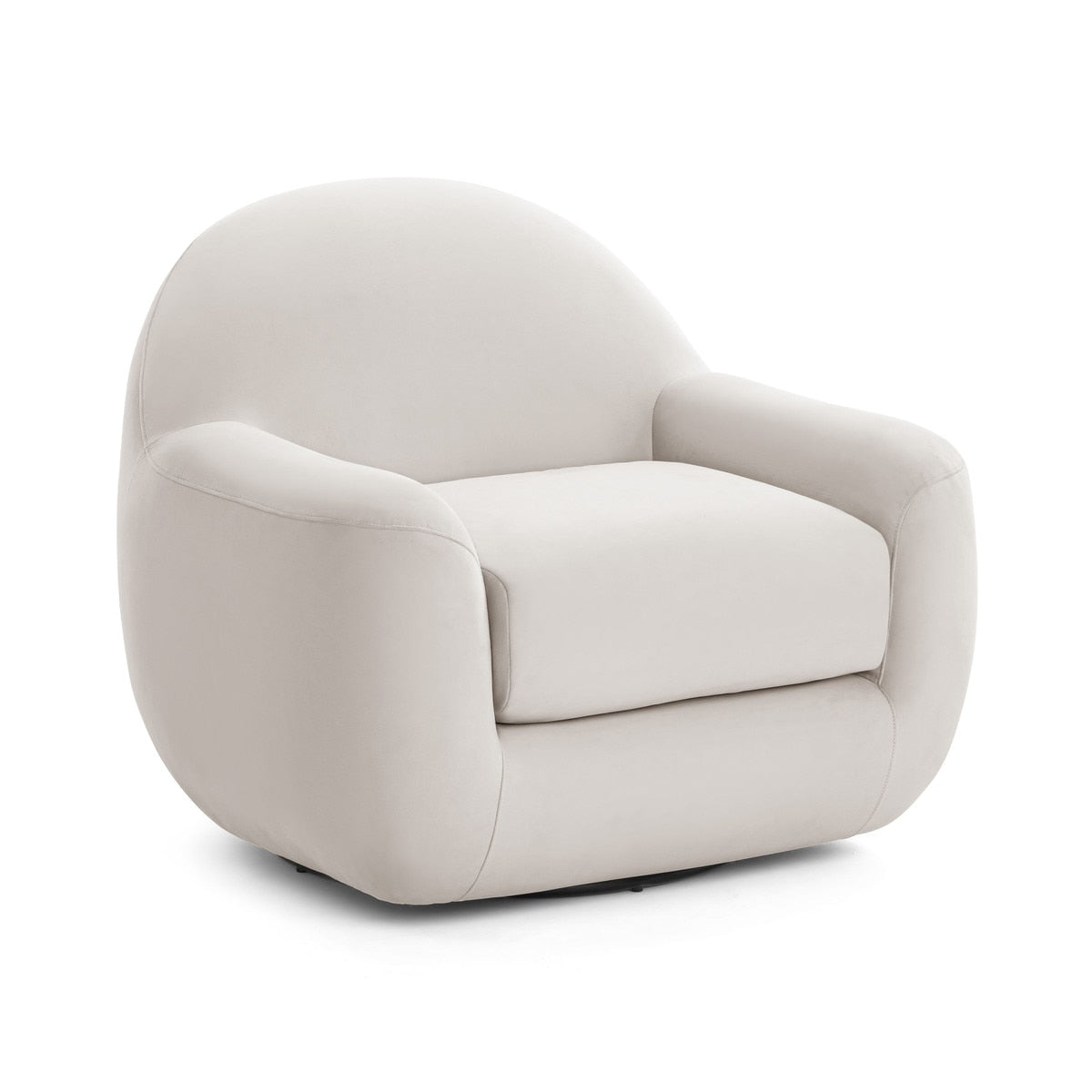 Tiago Cream Velvet Swivel Chair Model: TOV-S54413