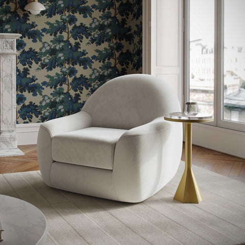Tiago Cream Velvet Swivel Chair Model: TOV-S54413