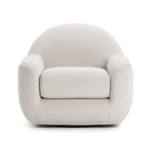Tiago Cream Velvet Swivel Chair Model: TOV-S54413