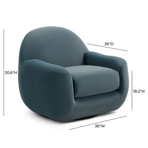 Tiago Dark Teal Velvet Swivel Chair Model: TOV-S54414