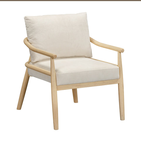 Dixie Cream Performance Corduroy Accent Chair Model: TOV-S54425